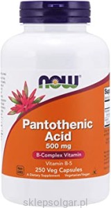 NOW Foods Pantothenic Acid – 250 kaps Kwas pantotenowy 500 mg B-5