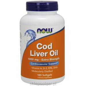 NOW Foods Cod Liver Oil – 1000 mg –180 softgels  TRAN