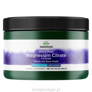 Swanson Cytrynian magnezu 100%  proszek  magnesium powder