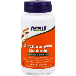 NOW Foods SACCHAROMYCES BOULARDII Drożdże typu PROBIOTYCZNEGO Probiotyk -suplement diety- 60 kap