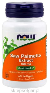 NOW Foods SAW PALMETTO Extract palma sabałowa 160mg 60 kapsułek