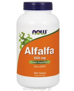 NOW Foods Alfalfa Leaf LUCERNA 650 mg 500 tabletek