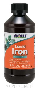 NOW Foods Iron liquid ŻELAZO Chelat w płynie - 237 ml
