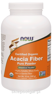 NOW Foods  Acacia Fiber Pure Powder – Błonnik z Akacji sengalskiej ORGANICZNY – 340 g