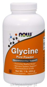 NOW Foods Glycine Pure Powder Glicyna 454g
