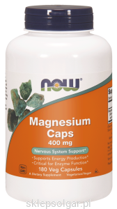 NOW Foods Magnesium 400 mg – 180 kapsułek Magnez