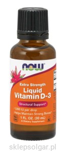NOW Foods Witamina D-3 w płynie Liquid. Extra Strength