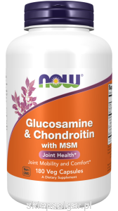 NOW Foods Glucosamine & Chondroitin with MSM Veg Caps Glukozamina Chondroityna 90kaps 