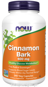 NOW Foods Cinnamon Bark – Cynamon 600mg 240kaps
