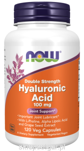 NOW Foods Hyaluronic Acid, Double Strength 100 mg 120kap Kwas Hialuronowy