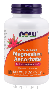 NOW Foods Magnesium Ascorbate Powder 227g Askorbinian Magnezu Witamina C