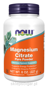 NOW Foods Magnesium Citrate Pure 227g Cytrynian Magnezu