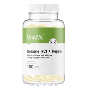 OstroVit Betaina HCl + Pepsyna 100 kapsułek