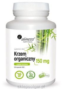 Aliness Krzem organiczny 150 mg z pędów bambusa - suplement diety - 100 kapsułek VEGE