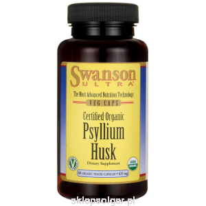 Organic Psyllium Husk 625mg 60kaps - suplement diety