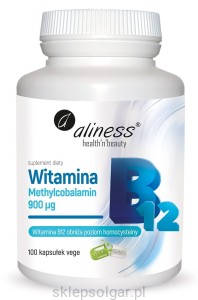 Aliness Witamina B12 B-12 Methylcobalamin 900µg x 100 kaps.
