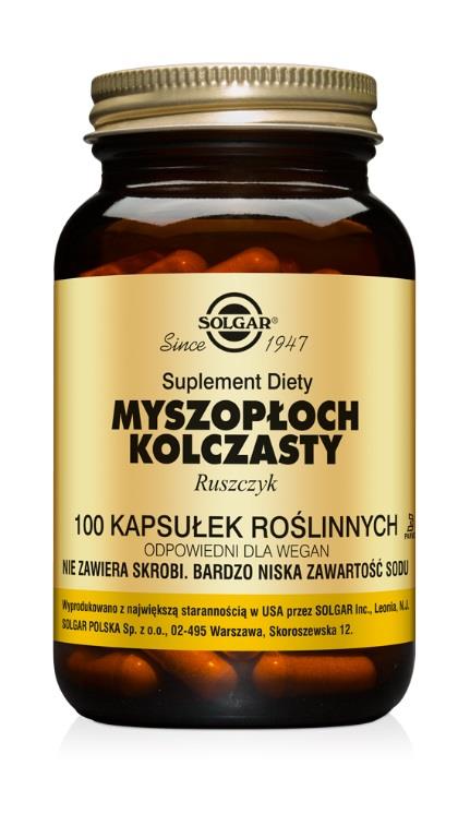 Solgar Myszopłoch Kolczasty RUSZCZYK 100 Kapsułek