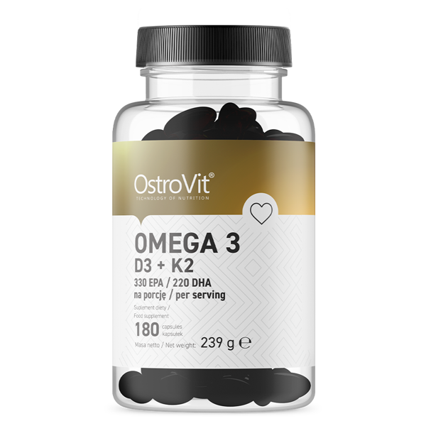 OstroVit Omega 3 D3+K2 180 kapsułek
